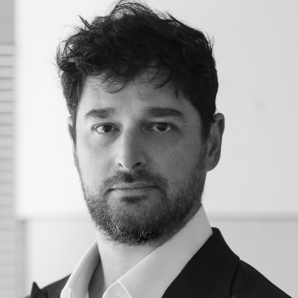 Black and white photo of Tony Maluccio.