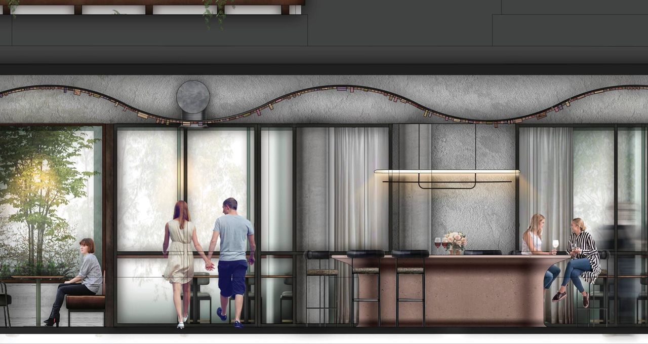 GROUND ELEVATION - PRIVATE ROOM AND LOUNGE