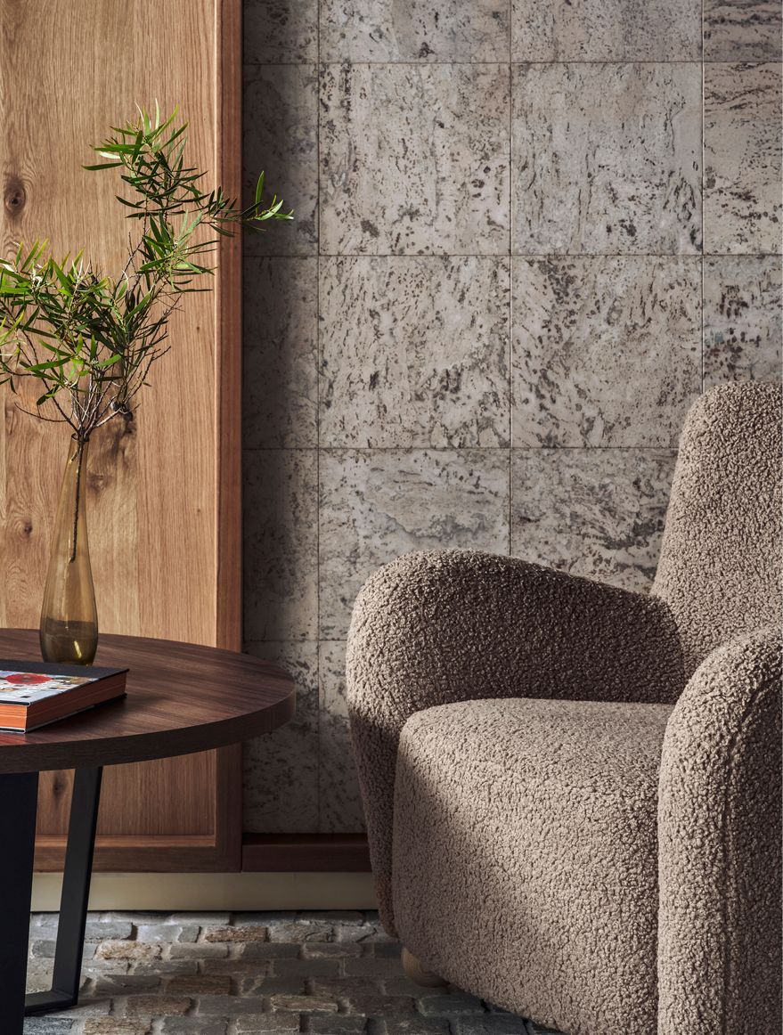 Texture in natural materials invites a connection to space