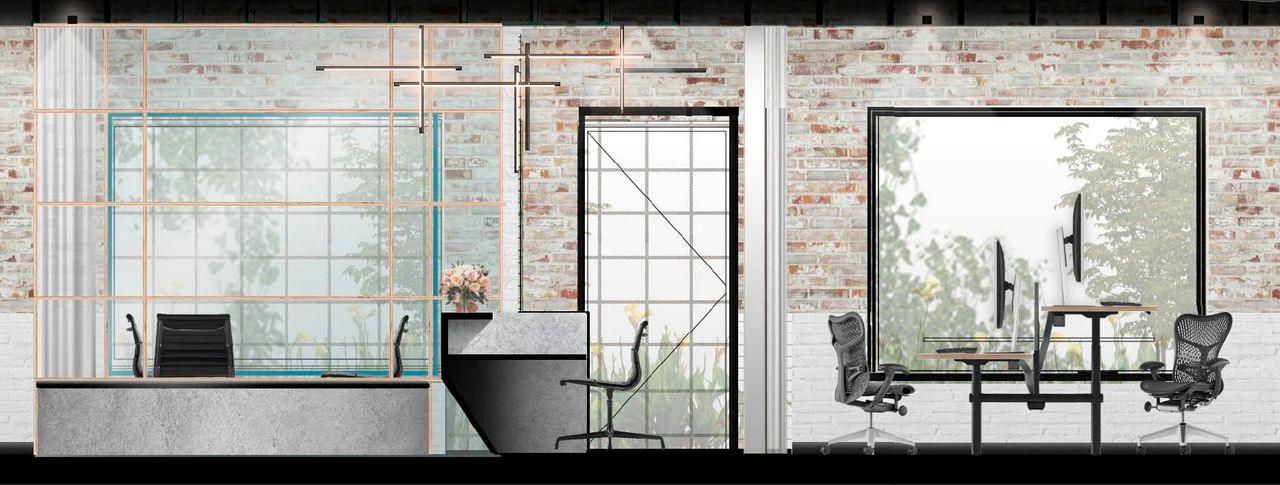 GROUND ELEVATION - MEETING ROOMS, RECEPTION DESK AND OFFICES