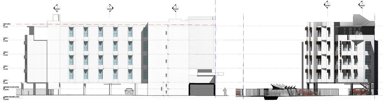 Southern and south west elevations