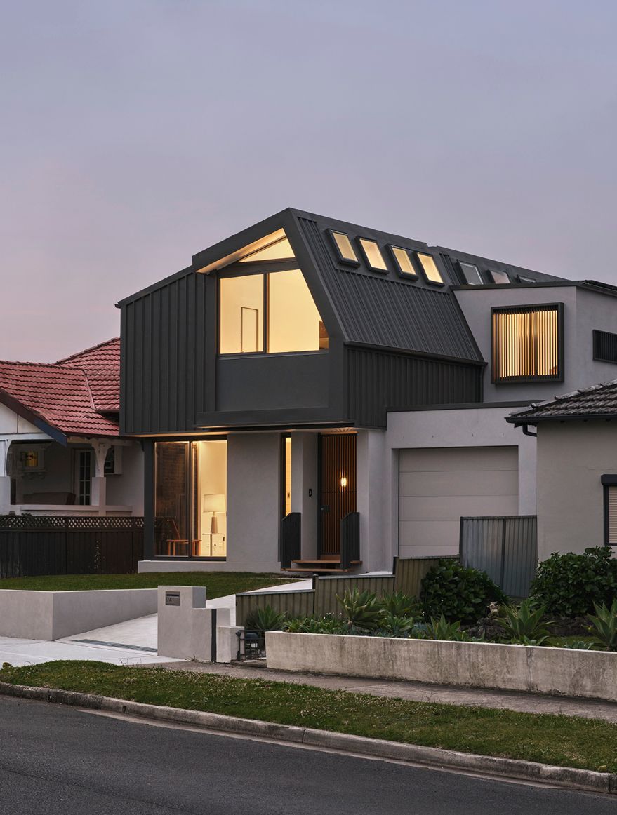 A modern transformation with a striking facade among federation-style houses in inner-west Sydney