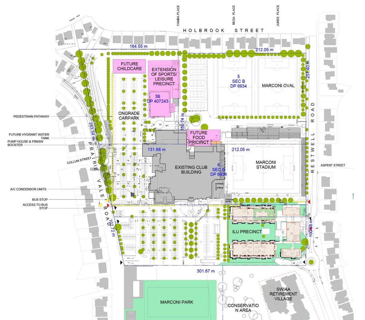 Marconi precinct site plan